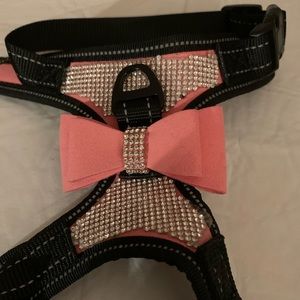 Pink bling small dog harness